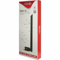 Inter-Tech DMG-19 v2.0 | Wi-Fi 5 USB Adapter | 650 Mbit/s | Dual-band (2,4 GHz / 5 GHz) | USB 2.0 | Zwart