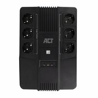 ACT AC2300 Line-Interactive UPS | 600 VA | 6 Stopcontacten (3 op Accu) | AVR Spanningstabilisatie | Netspanningsbeveiliging