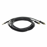 ACT AC3605 | 3.5mm naar 2x RCA Audiokabel | 1,5 Meter | Stereo | Zwart
