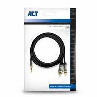 ACT AC3607 | 3.5mm naar 2x RCA Audiokabel | 5 Meter | Stereo | Zwart