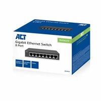 ACT AC4418 | Unmanaged Switch | 8 Poorten | Gigabit Ethernet | Grijs | Plug &amp; Play
