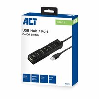 ACT AC6215 | USB 2.0 Interface Hub | 480 Mbps | Zwart