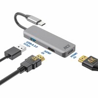 ACT AC7013 | Docking Station &amp; Poortreplicator | USB-C 3.2 Gen 1 | Zwart/Grijs