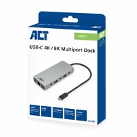 ACT AC7095 | Docking Station | USB-C | Zilver