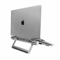 ACT AC8125 | Notebookstandaard 15.6&quot; | Ingebouwde USB-C Docking Station | Grijs