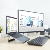 ACT AC8125 | Notebookstandaard 15.6&quot; | Ingebouwde USB-C Docking Station | Grijs