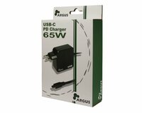 Inter-Tech Argus PD-2065 | Universele USB-C Oplader 65W | Zwart | Met Ge&iuml;ntegreerde Kabel