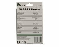 Inter-Tech Argus PD-2065 | Universele USB-C Oplader 65W | Zwart | Met Ge&iuml;ntegreerde Kabel
