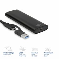 ACT AC1615 | USB-C M.2 NVMe/PCIe SSD Behuizing | Tool-Free | Aluminium | USB 3.2 Gen2 (10 Gbps)