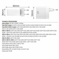 ACT AC2170 USB-C/USB-A Lader | 3-Poorts met PPS, QuickCharge &amp; GaNFast | 65W