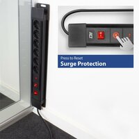 ACT AC2450 | Stekkerdoos met Overspanningsbeveiliging | 6 Stopcontacten | 1,5 m | Zwart