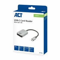 ACT AC7056 | Geheugenkaartlezer | USB 3.2 Gen 1 Type-C | SD/microSD | Grijs