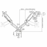 ACT AC8312 | Verstelbare Monitor-bureaubeugel | Tot 32" | Max 9kg | VESA 100x100 | 2 Monitoren