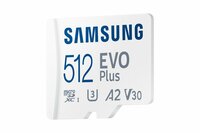 Samsung EVO Plus | MicroSDXC | 512GB | Class 10 | UHS-I U3 | V30 | A2 | Tot 160MB/s | Inclusief adapter