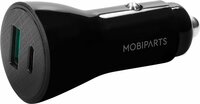 Mobiparts Car Charger | 2-Poorts USB-C &amp; USB-A Autolader 30W PD Fast Charging | Zwart