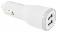 Mobiparts Car Charger | Dual USB-A Autolader 12W / 2.4A | Wit