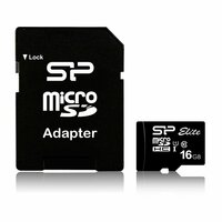 Silicon Power Elite | MicroSDHC | 16GB | Class 10 | UHS-I U1 | Tot 85MB/s | Inclusief SD-adapter | Zwart