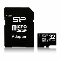 Silicon Power Elite | MicroSDHC | 32GB | Class 10 | UHS-I U1 | Inclusief SD-adapter | Zwart