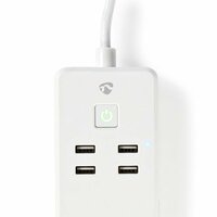 Nedis | Wi-Fi Slimme Stekkerdoos | 4 Stopcontacten | 2 USB-poorten | Wit