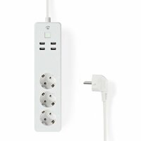Nedis | Wi-Fi Slimme Stekkerdoos | 4 Stopcontacten | 2 USB-poorten | Wit