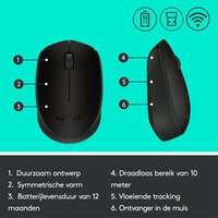 Logitech M171 | Draadloze Muis | Links- en Rechtshandig | RF | 1000 DPI | Zwart