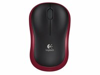 Logitech M185 | Draadloze Muis | Links- en Rechtshandig | RF | 1000 DPI | Zwart/Rood