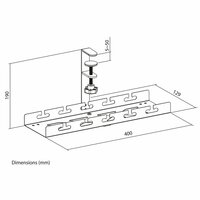 ACT Kabelgoot voor onder bureau | Klemsysteem | 40 cm | Zonder boren | Staal | Zwart