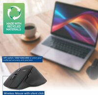 ACT AC5147 | Draadloze Multi-Connect Muis | Bluetooth en USB-A Ontvanger | Oplaadbaar | 4800 DPI | Stille Klik | Zwart