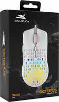 Baracuda OCTOPUS RGB | Bekabelde Gaming Muis | Rechtshandig | USB-A | 3600 DPI | Wit