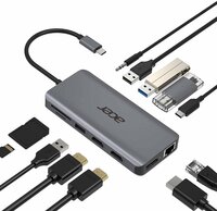 Acer 12-in-1 USB-C Docking Station | Dual HDMI | DisplayPort | Gigabit Ethernet | USB 3.2 Gen 1