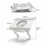 ACT AC8106 | 360&deg; Draaibare Laptopstandaard | Met Ventilator | Traploos Verstelbaar