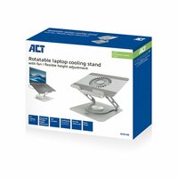 ACT AC8106 | 360&deg; Draaibare Laptopstandaard | Met Ventilator | Traploos Verstelbaar