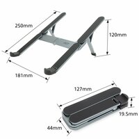 ACT AC8122 | Inklapbare Laptopstandaard tot 15,6" | 6 Verstelbare Standen | Aluminium | Inclusief Reistas