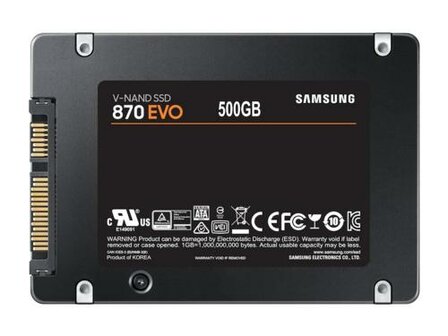 Samsung 870 EVO | 500GB SATA SSD | 2.5&#039;&#039; | 560MB/s Lezen | 530MB/s Schrijven