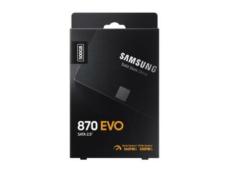 Samsung 870 EVO | 500GB SATA SSD | 2.5&#039;&#039; | 560MB/s Lezen | 530MB/s Schrijven