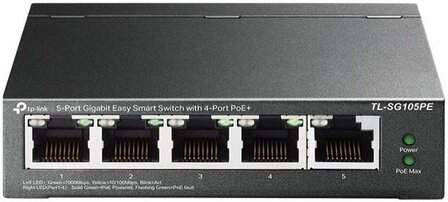 TP-Link TL-SG105PE | 5-Poorts Gigabit Easy Smart Switch | 4x PoE+ | Managed
