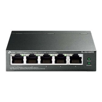 TP-Link TL-SG105PE | 5-Poorts Gigabit Easy Smart Switch | 4x PoE+ | Managed