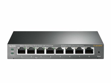 TP-LINK TL-SG108PE Unmanaged Gigabit Ethernet (10/100/1000) Power over Ethernet (PoE) Zwart