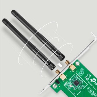 TP-LINK TL-WN881ND | Wi-Fi 4 Intern WLAN PCI Express | 300 Mbps | 2,4 GHz | Zwart