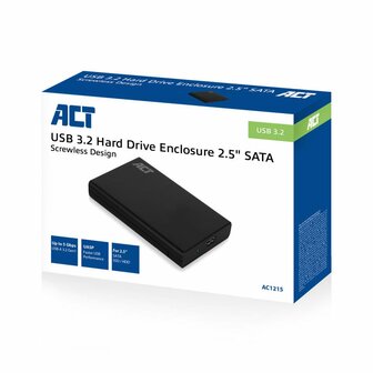 ACT AC1215 behuizing voor opslagstations HDD-/SSD-behuizing Zwart 2.5&quot;
