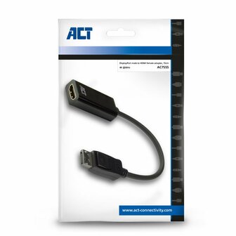 ACT AC7555 DisplayPort naar HDMI Adapter | Female | 4K | Zip Bag
