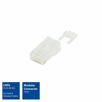 ACT UTP Cat6 modulaire connector, RJ45, Zip Bag