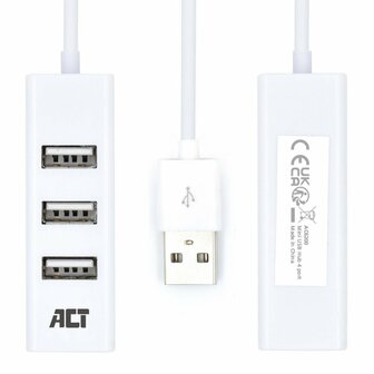 ACT AC6200 interface hub USB 2.0 480 Mbit/s Wit