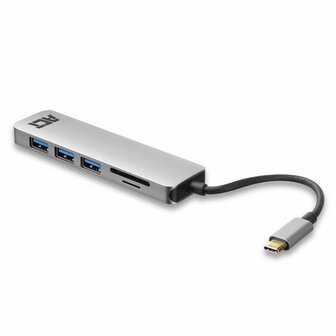 ACT AC7050 3-Poorts USB-C 3.2 Gen1 (USB 3.0) Hub met kaartlezer en PD Pass-Through poort