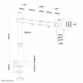 Neomounts by Newstar | Monitor Bureausteun | Verstelbaar