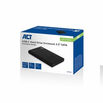 ACT AC1225 behuizing voor opslagstations HDD-/SSD-behuizing Zwart 2.5&quot;
