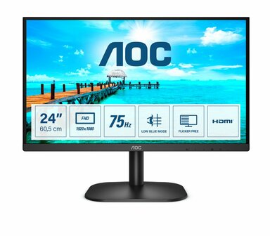 AOC B2 24B2XDM computer monitor 60,5 cm (23.8&quot;) 1920 x 1080 Pixels Full HD LCD Zwart