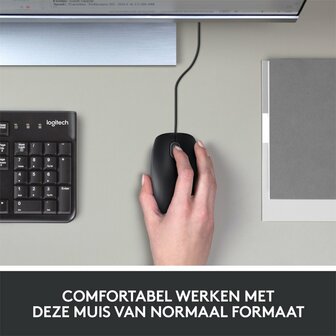 Logitech B100 | Bedrade Muis | Links- en Rechtshandig | USB-A | 800 DPI | Zwart