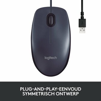 Logitech B100 muis Ambidextrous USB Type-A Optisch 800 DPI