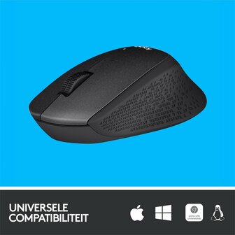 Logitech M330 Silent Plus | Draadloze Muis | Rechtshandig | RF | 1000 DPI | Zwart